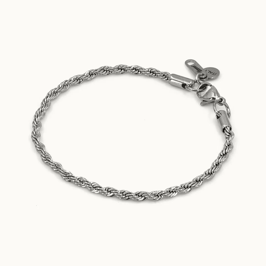 Hemmet Principle Spiral Link Chain bracciale oro bianco 18cm