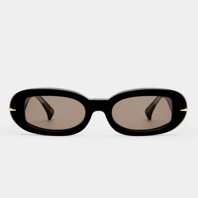 Le Specs Luxe Numero Siete occhiale da sole nero ovale