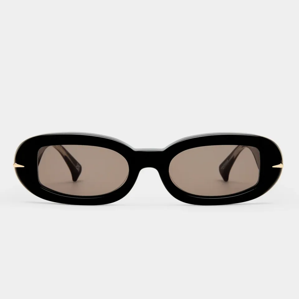 Le Specs Luxe Numero Siete occhiale da sole nero ovale
