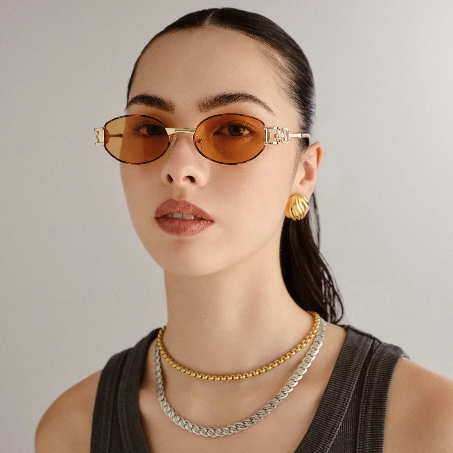 Le Specs The Forbidden occhiali da sole oro ovali