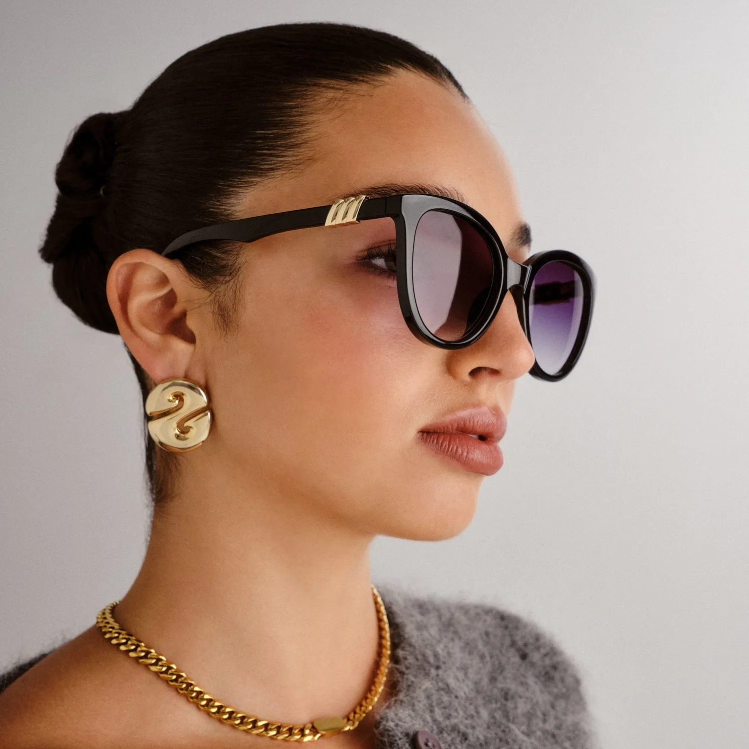 Le Specs The Muse occhiali da sole nero rotondi