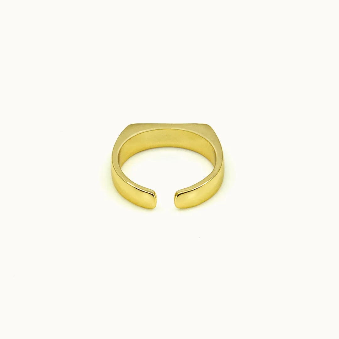 Hemmet Principle Fine Line anello chevalier regolabile oro giallo