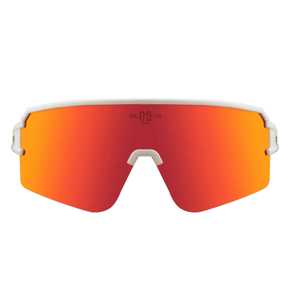 Bloovs Fiandre Bianco Opaco Arancione occhiali da sole bici