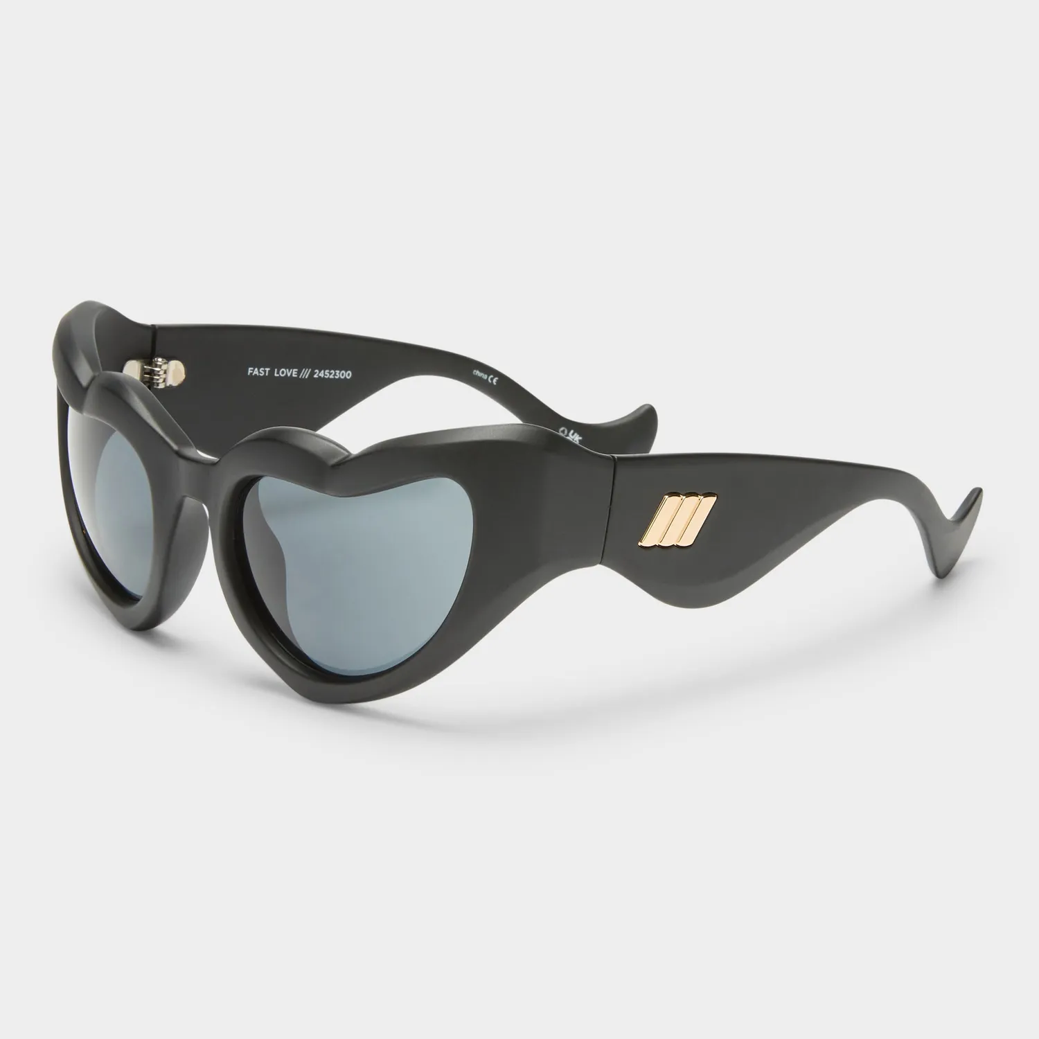 Le Specs Fast Love occhiale da sole nero opaco cuore