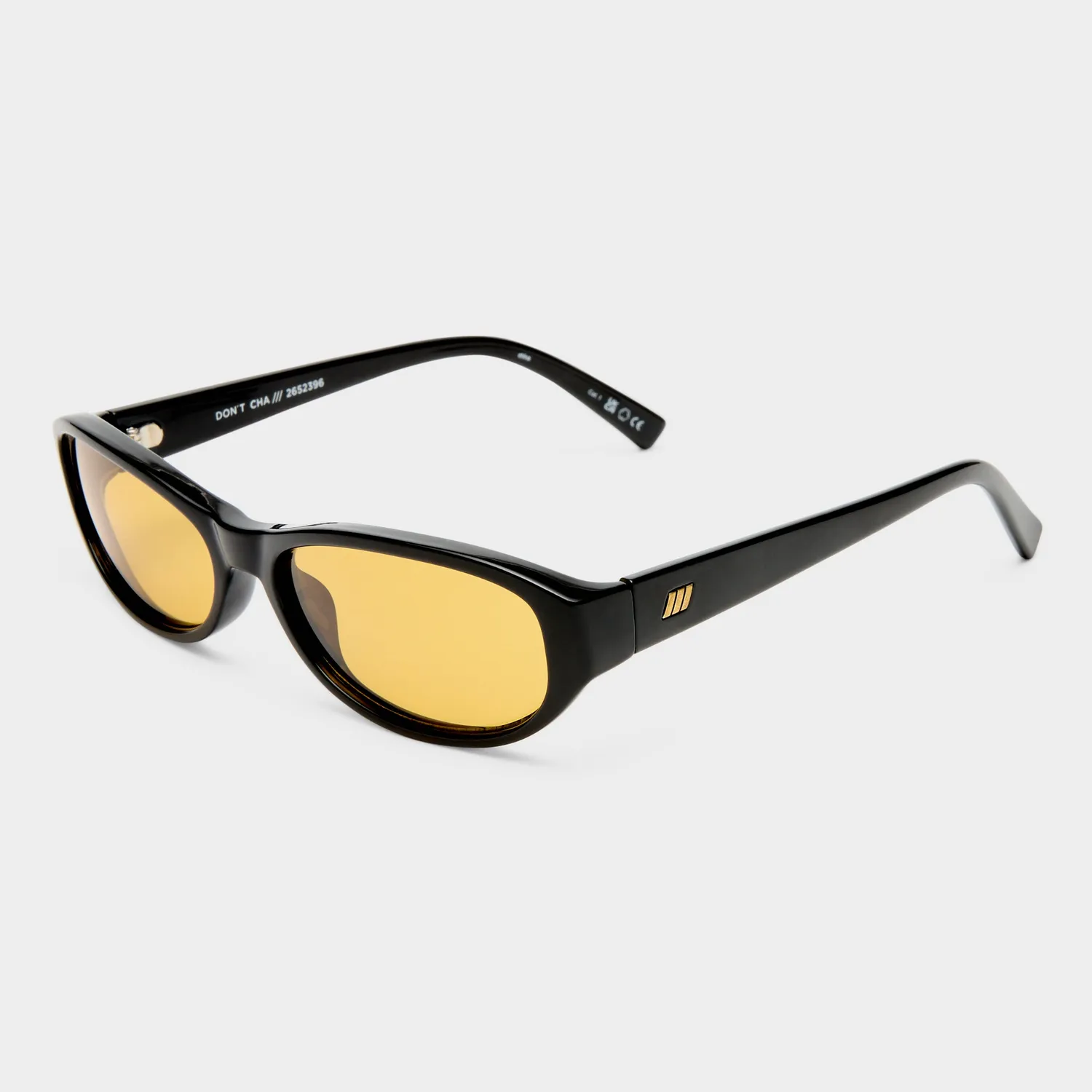 Le Specs Don't Cha occhiali da sole neri ovali slim