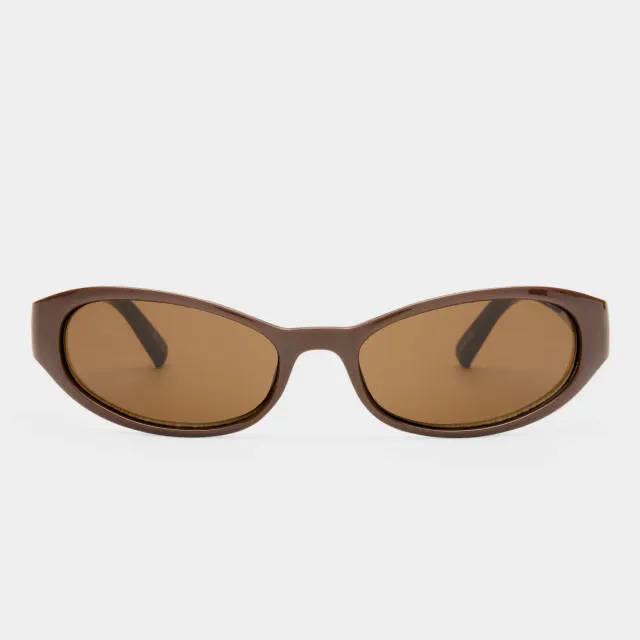 Le Specs Popalicious + occhiali da sole cocoa marrone ovale