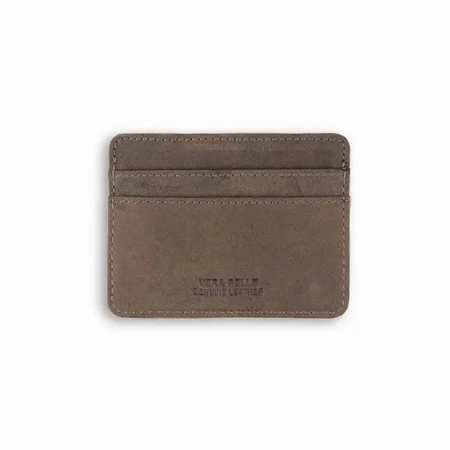 Hemmet card holder porta carte pelle testa di moro