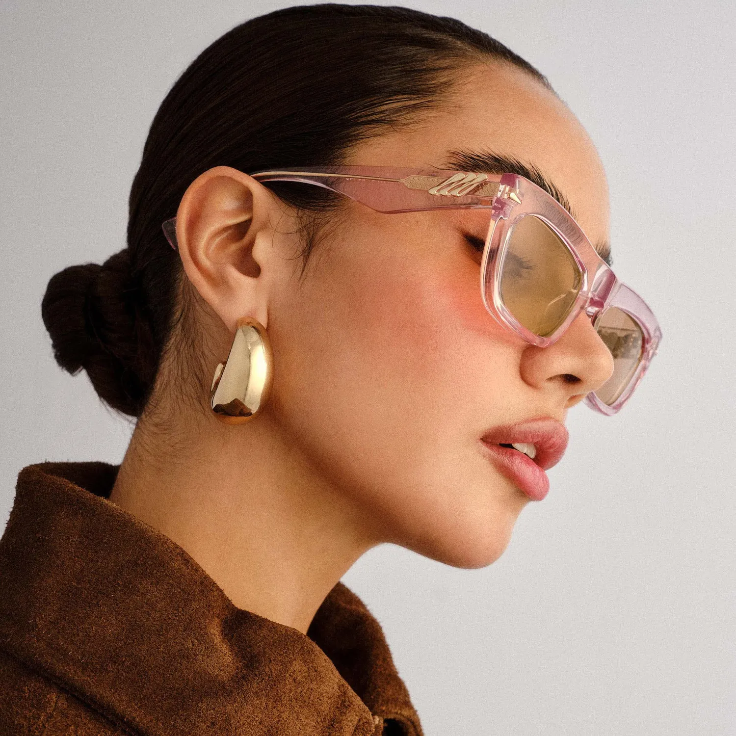 Le Specs Numero Nueve occhiale da sole rosa D-frame verde