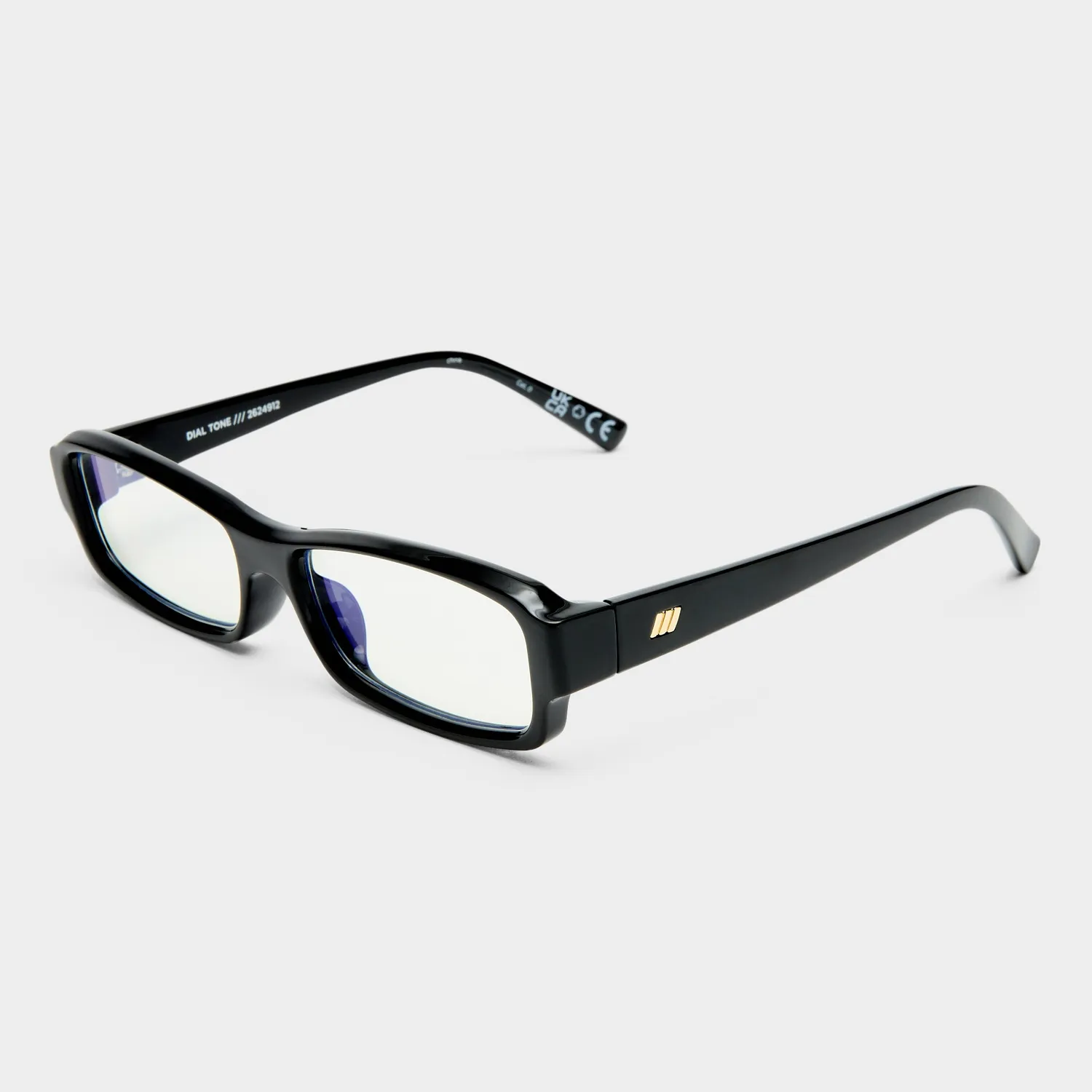 Le Specs Dial Tone occhiali luce blu rettangolari neri