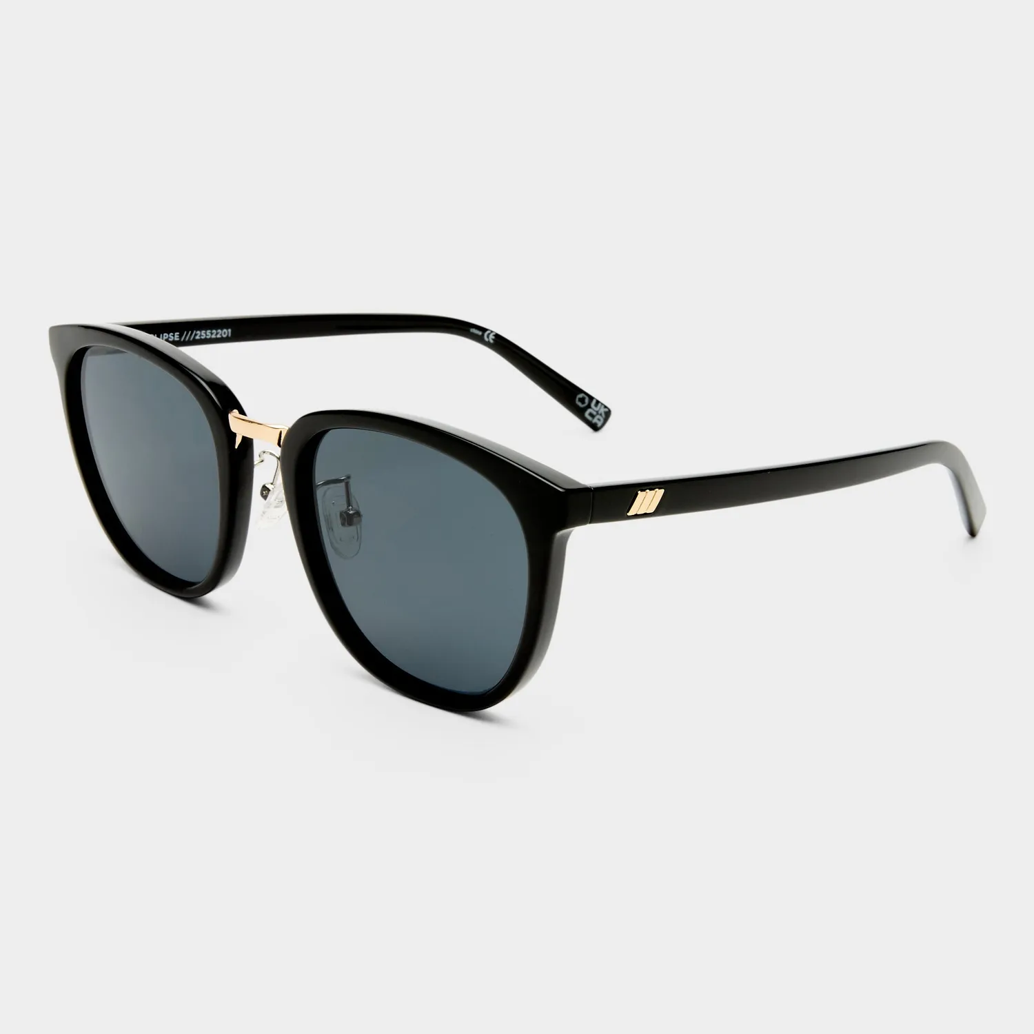 Le Specs Eclipse + occhiale da sole nero smoke rotondo