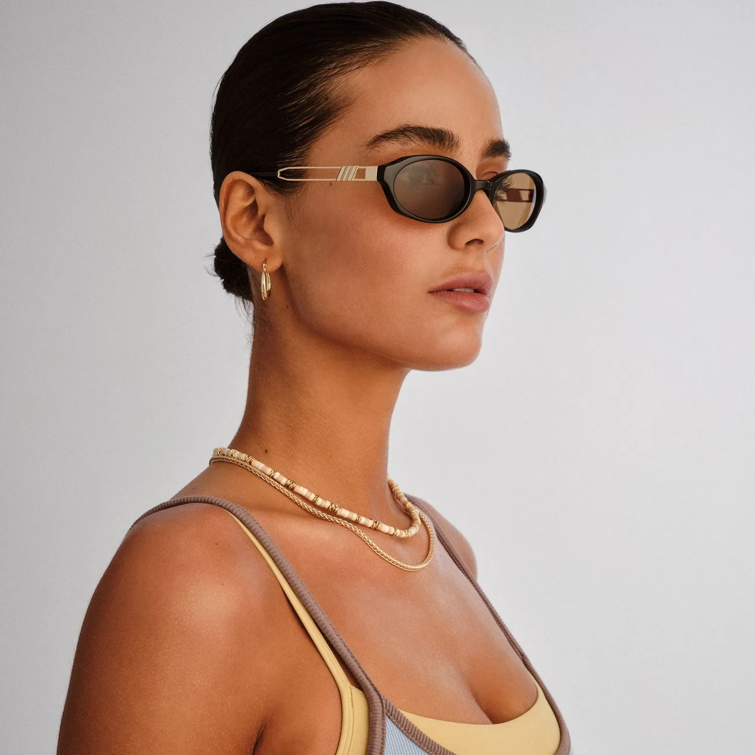 Le Specs Lunita occhiale da sole nero lente marrone chiaro