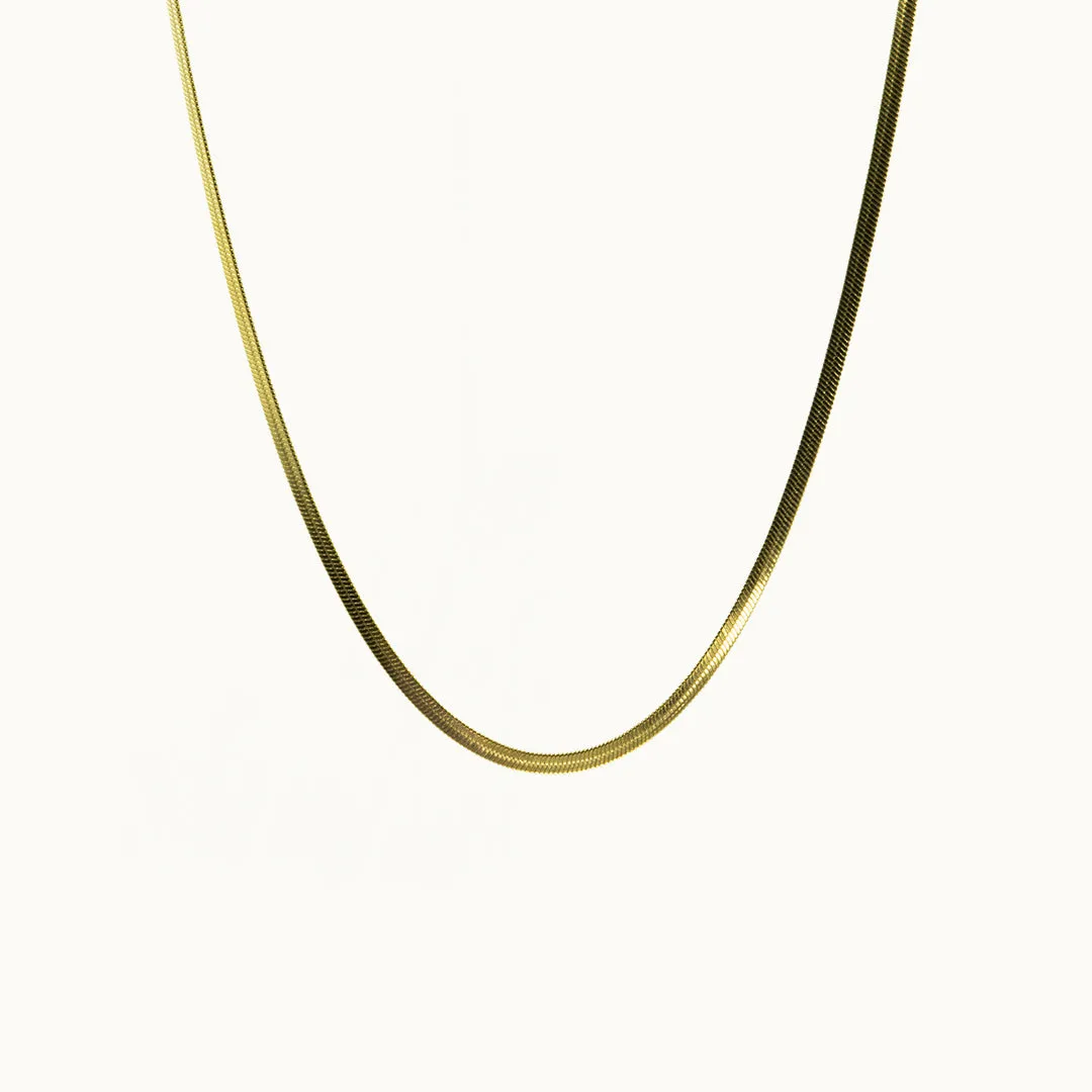Hemmet Herringbone Chain collana oro giallo 45 cm