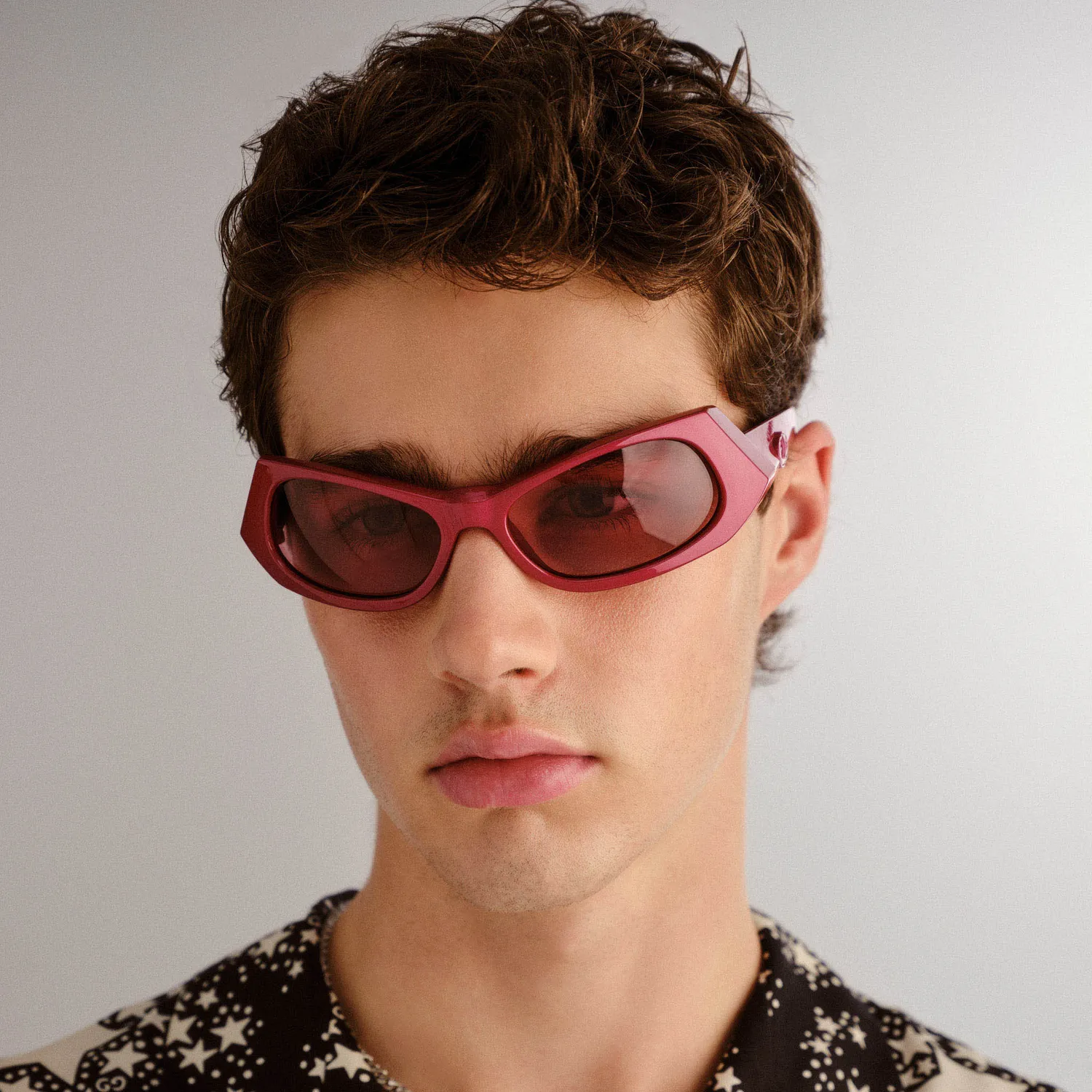 Le Specs Spaceman occhiale da sole galactic magenta avvolgente