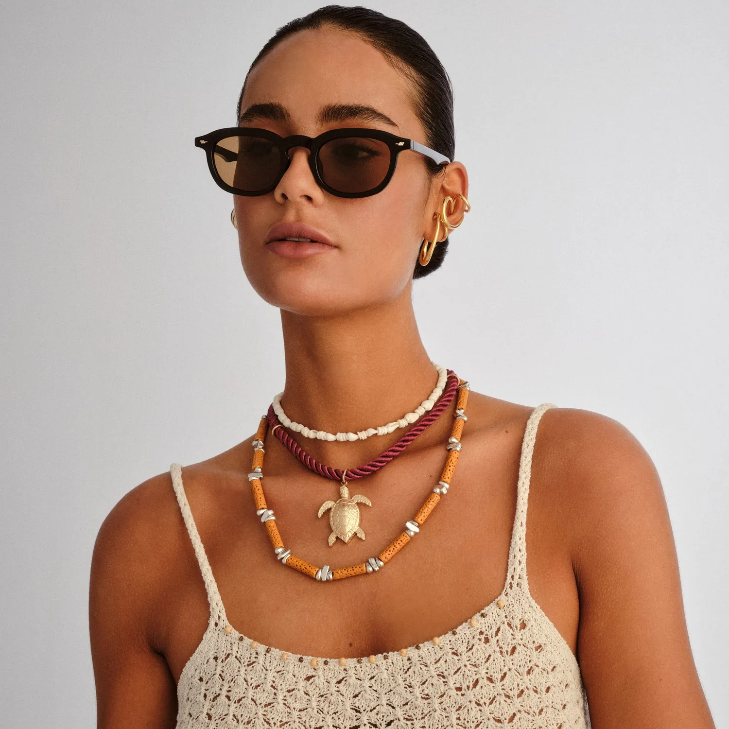 Le Specs Heart Throb occhiale da sole nero tondo unisex
