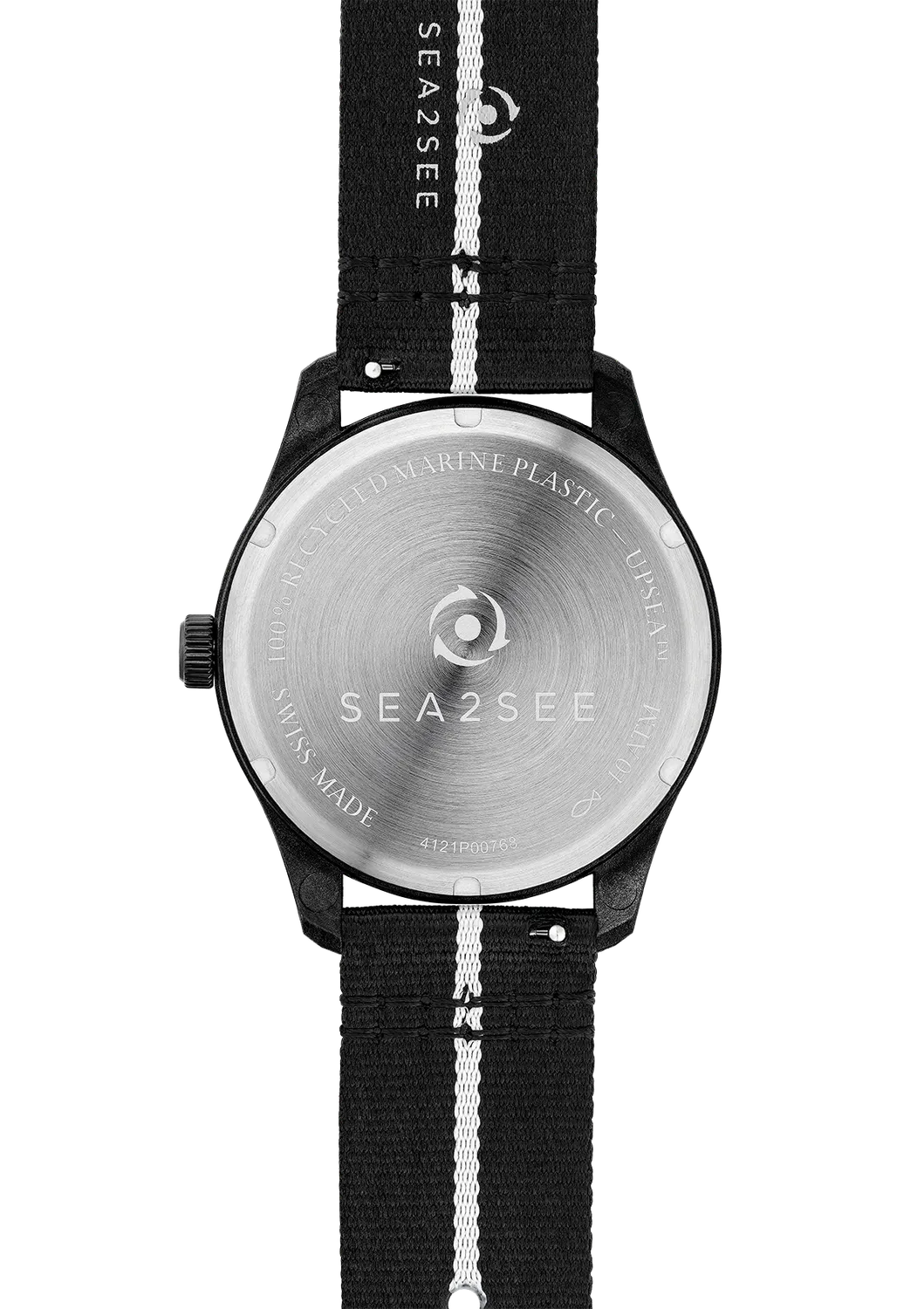 Sea2See Strap cinturino orologio 20 mm black white sgancio rapido