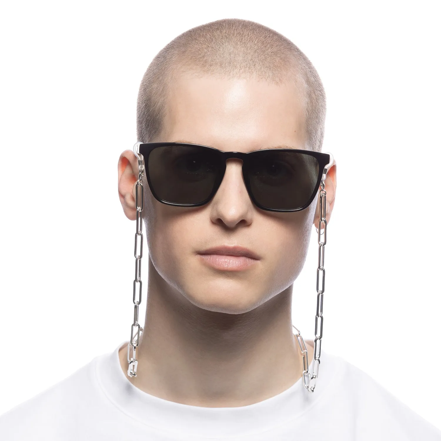 Le Specs Bold Link catenella occhiali argento metallo