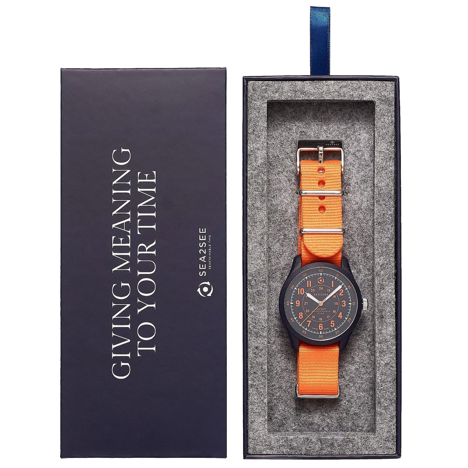 SEA2SEE Seal 06 orologio 41 mm blu arancione