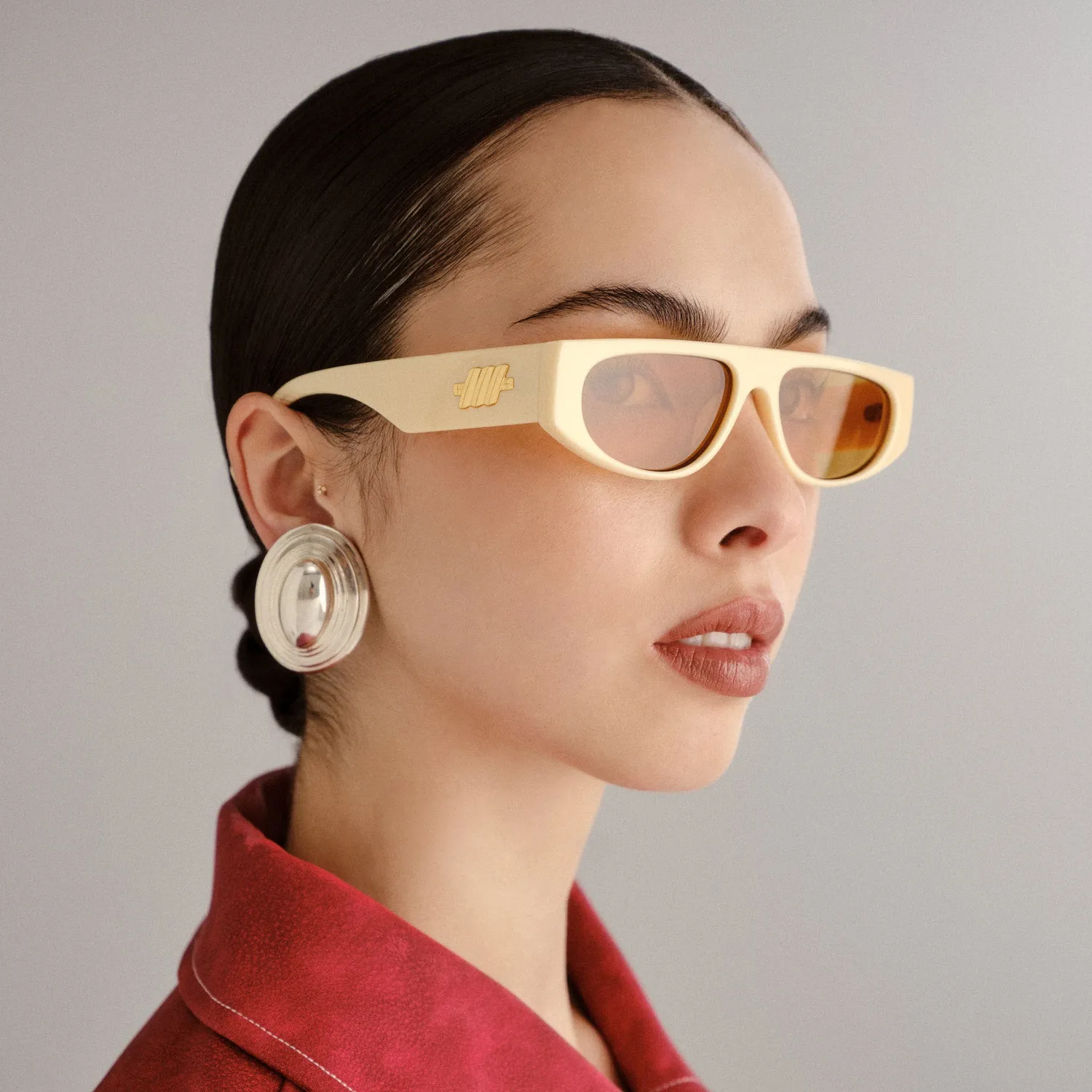 Le Specs Le Ritual occhiali da sole avorio ottone D-frame