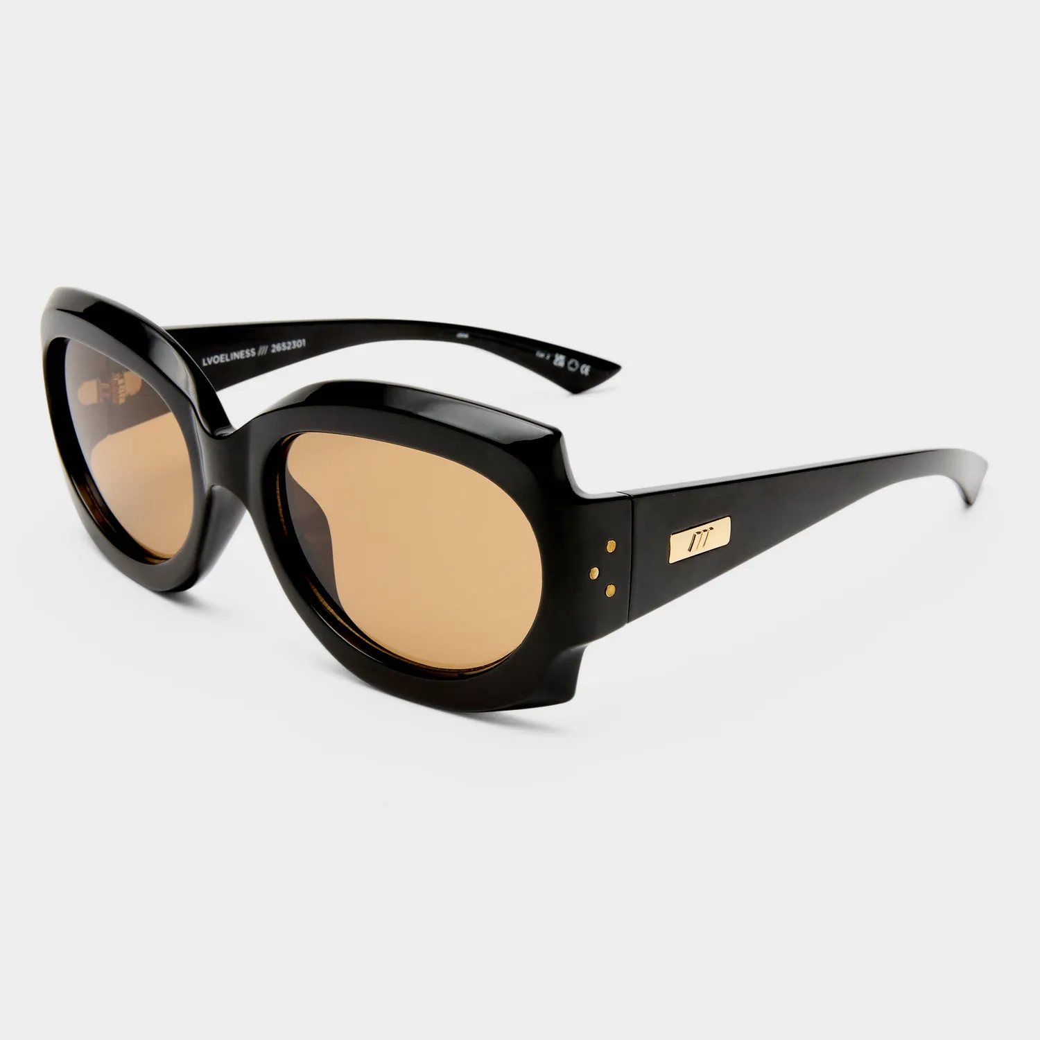 Le Specs Loveliness occhiali da sole nero oversize rotondi