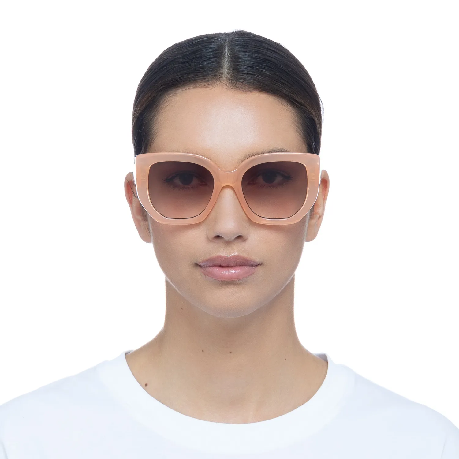 Le Specs Euphoria occhiali da sole quadrati rosa marrone