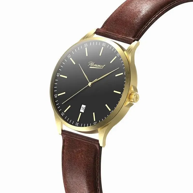 Hemmet H Watch Series 2 orologio nero pelle acciaio