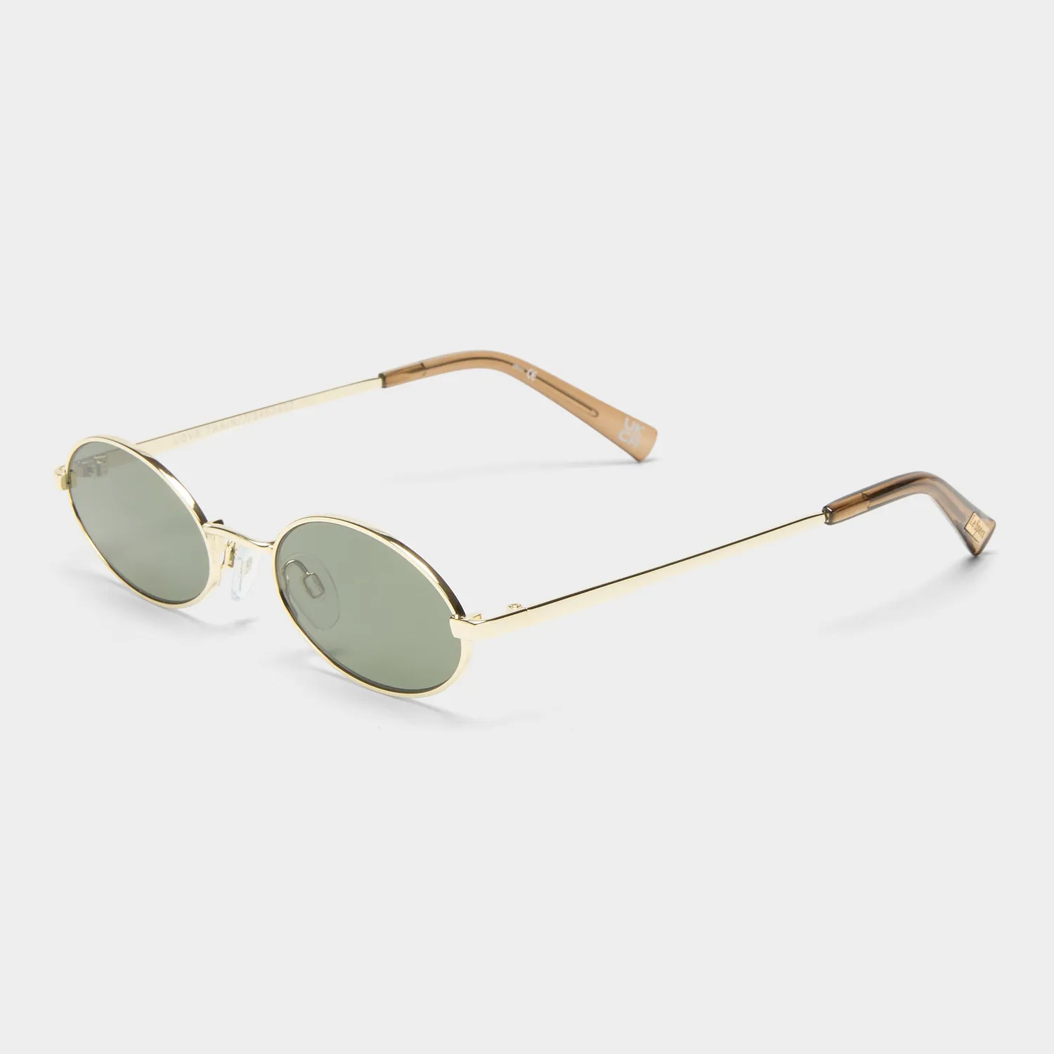 Le Specs Love Train occhiali da sole ovali oro khaki mono