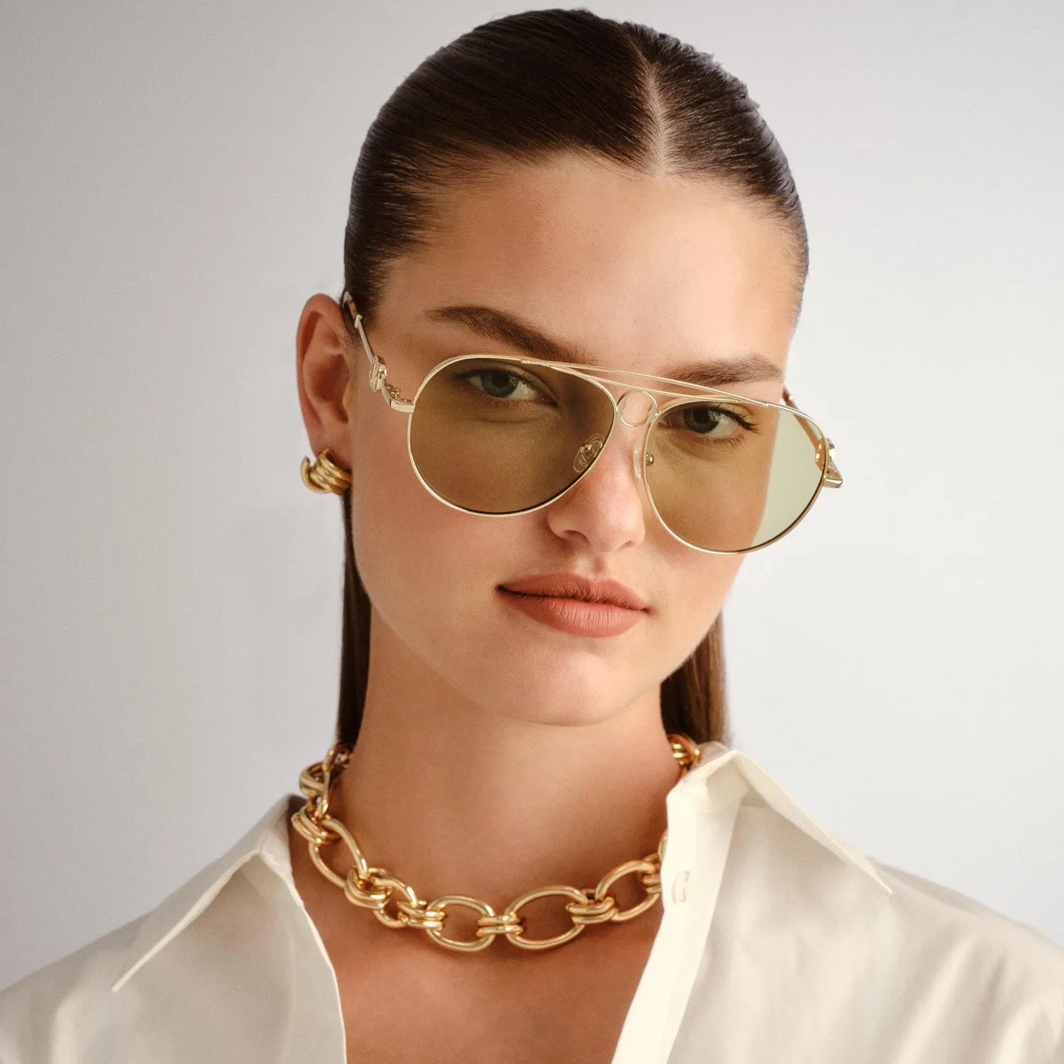 Le Specs Abracadabra occhiali da sole oro verde