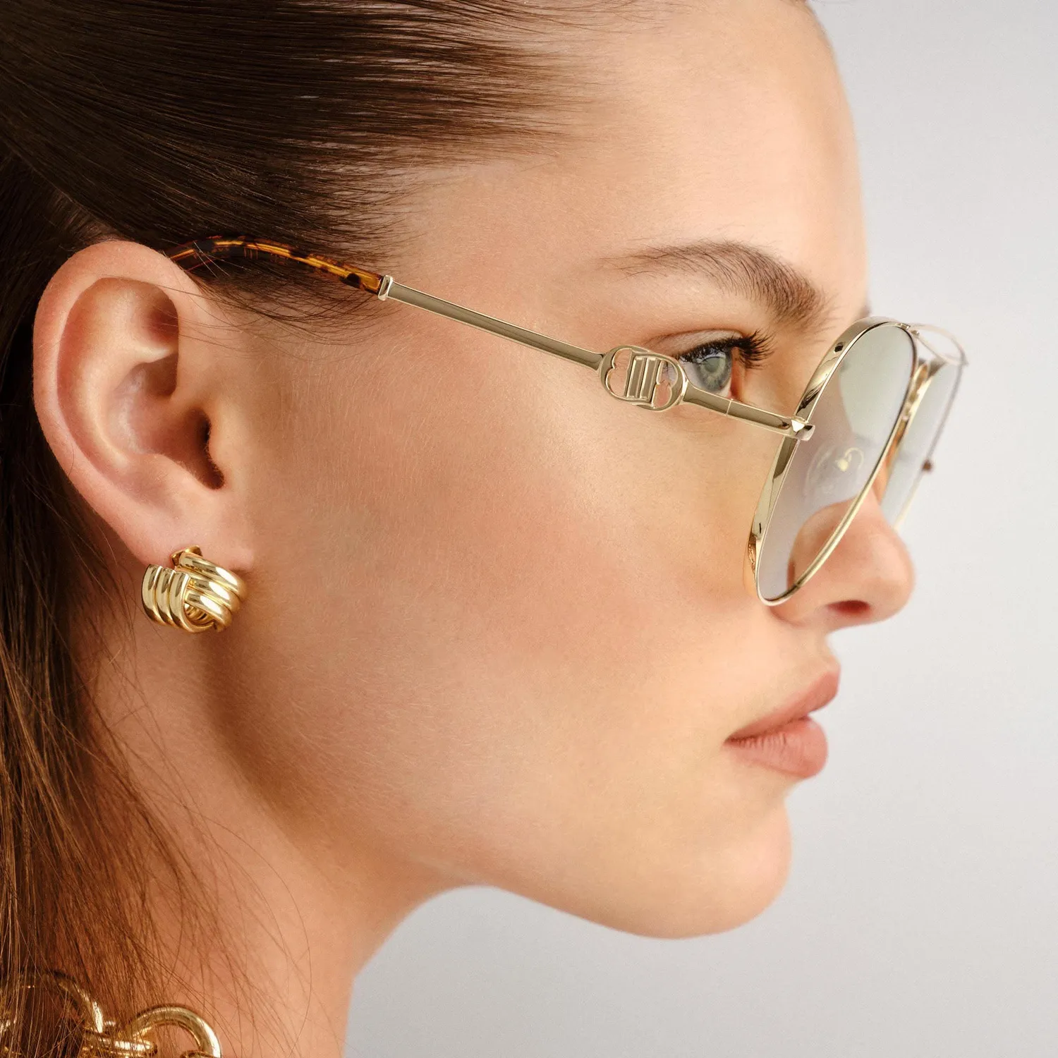 Le Specs Abracadabra occhiali da sole oro verde