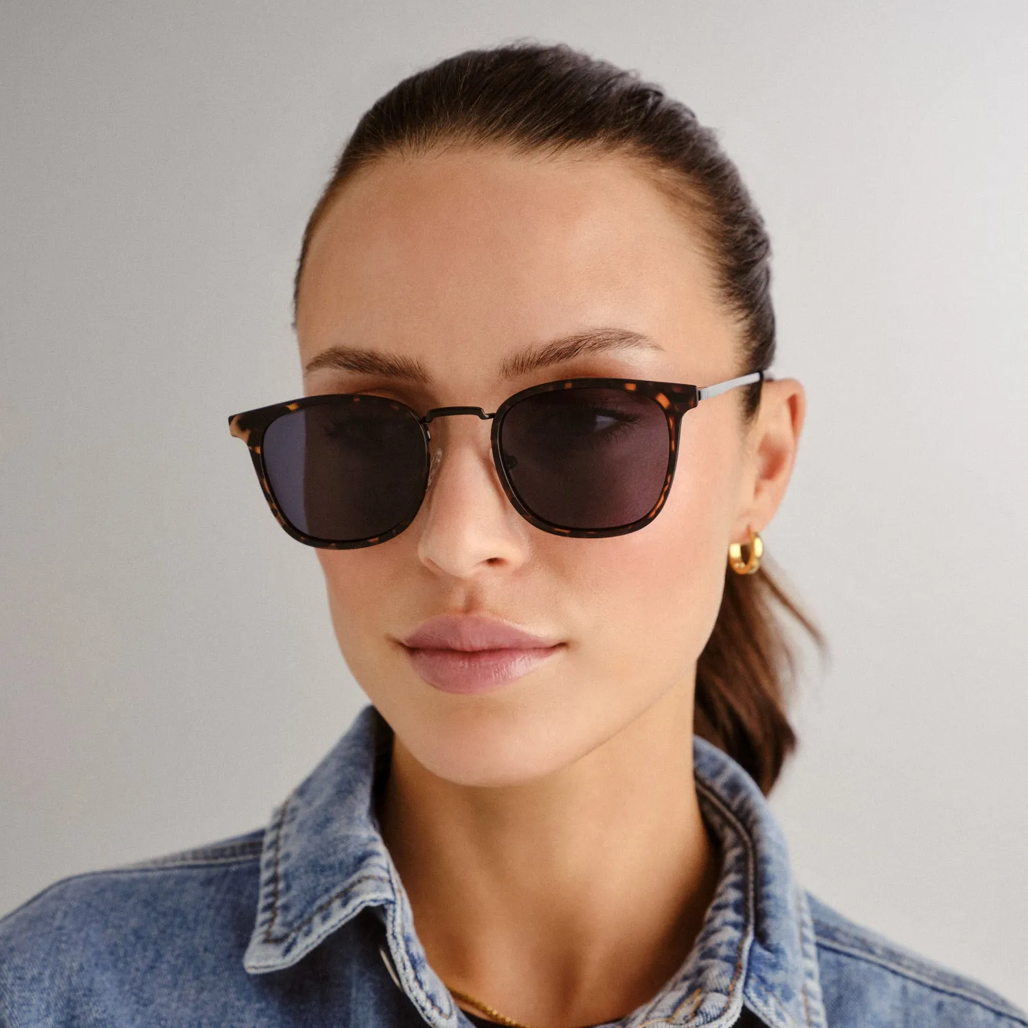 Le Specs Racketeer occhiali da sole tartarugato opaco small