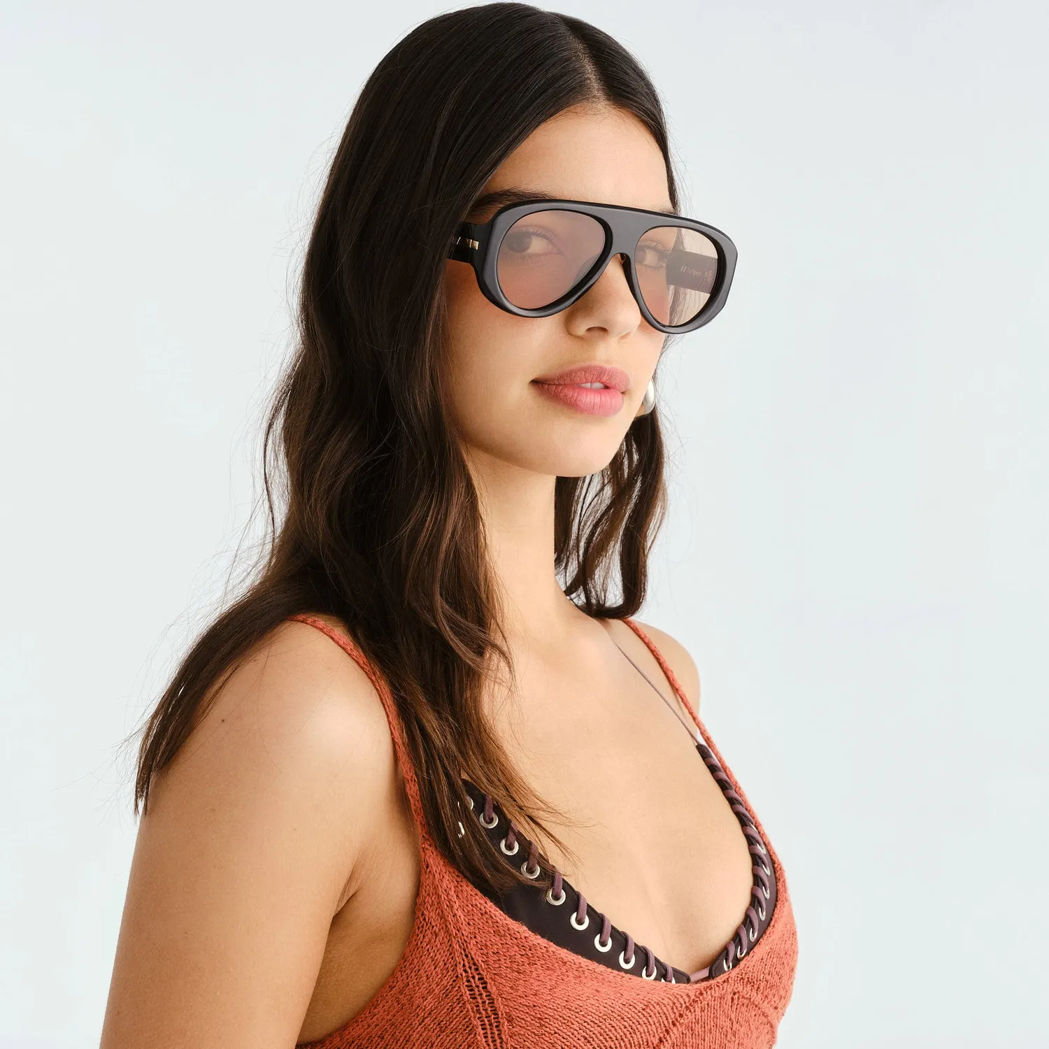 Le Specs Dream Boat occhiali da sole aviatore nero tan