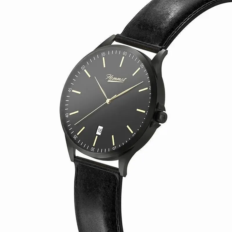 Hemmet H|Watch Series 2 orologio cinturino pelle nera