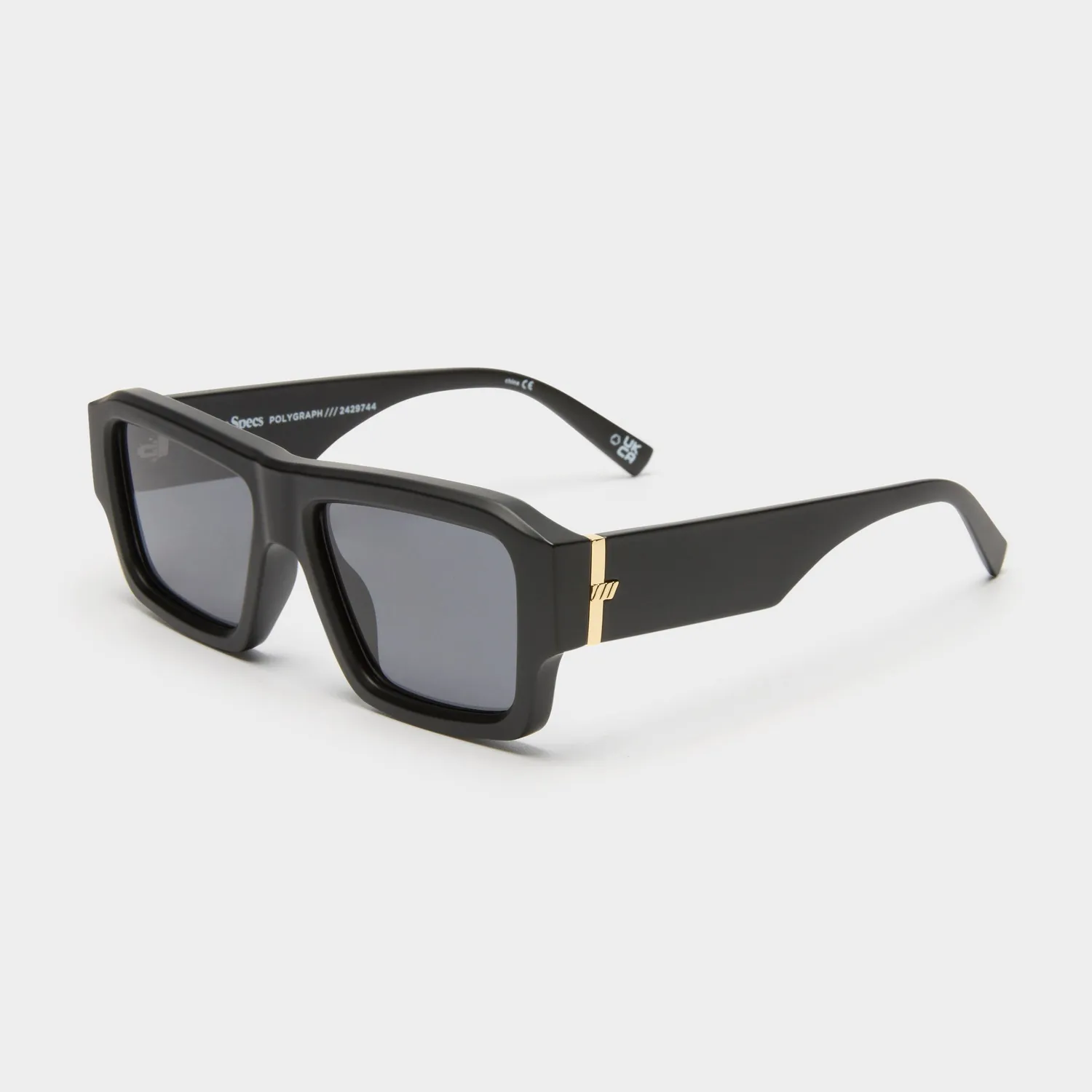 Le Specs Polygraph occhiali da sole nero opaco rettangolari