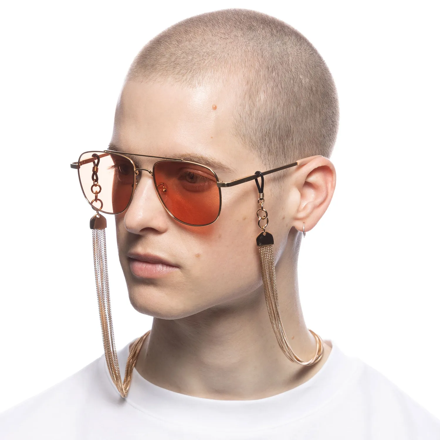 Le Specs Y2K catenella occhiali oro lucido