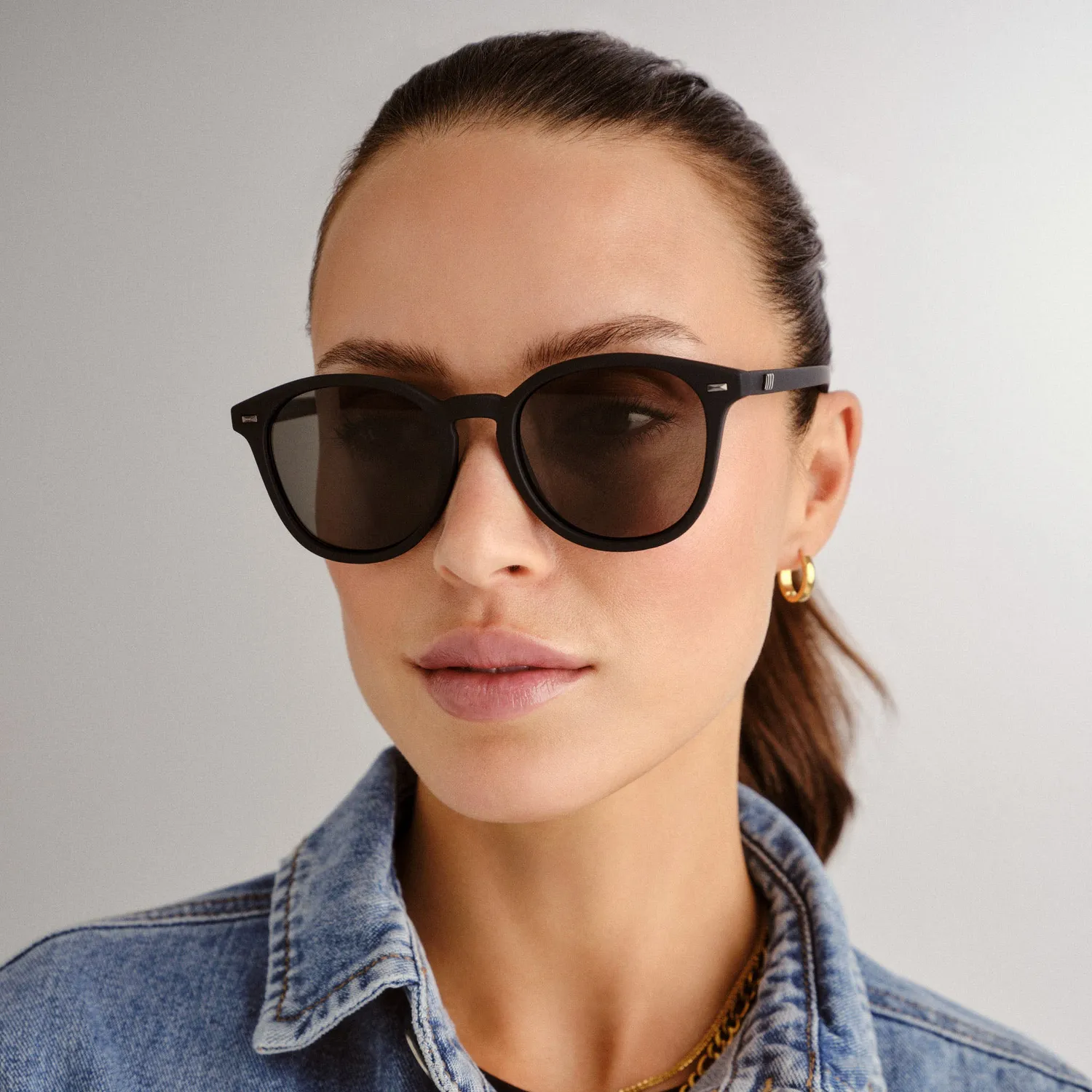 Le Specs Bandwagon occhiali da sole nero tondi
