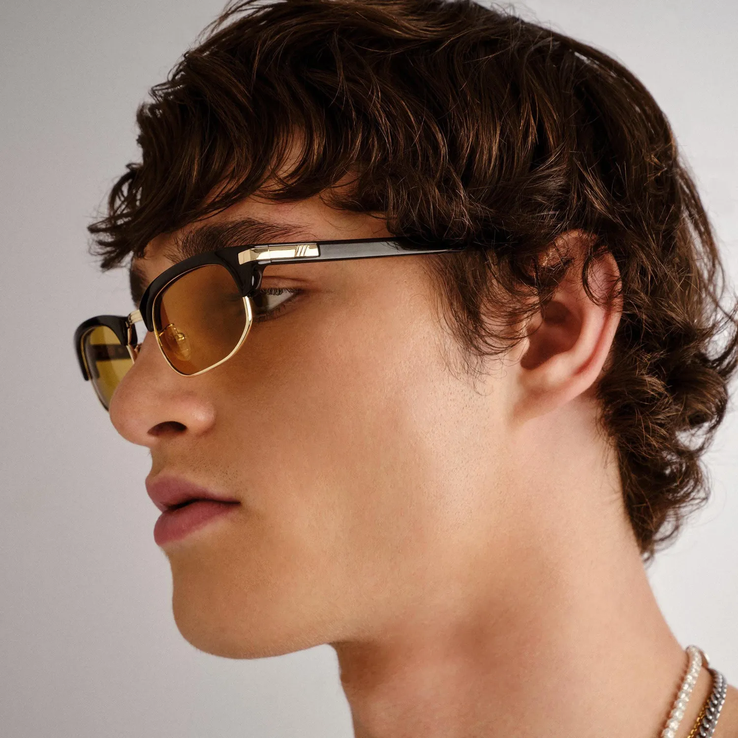 Le Specs Nightingale occhiale da sole nero ocra mono