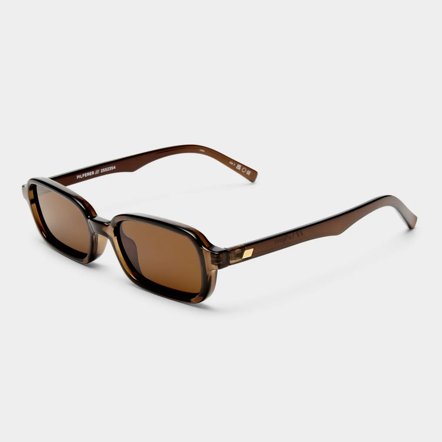 Le Specs Pilferer occhiali da sole cocoa rettangolari small