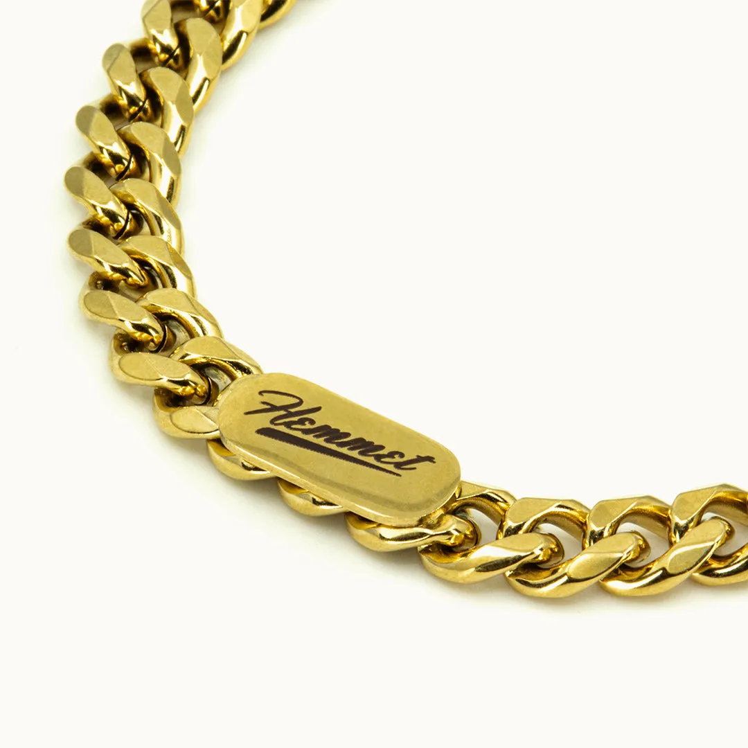 Hemmet Principle Cuban Tag bracciale oro giallo 17cm