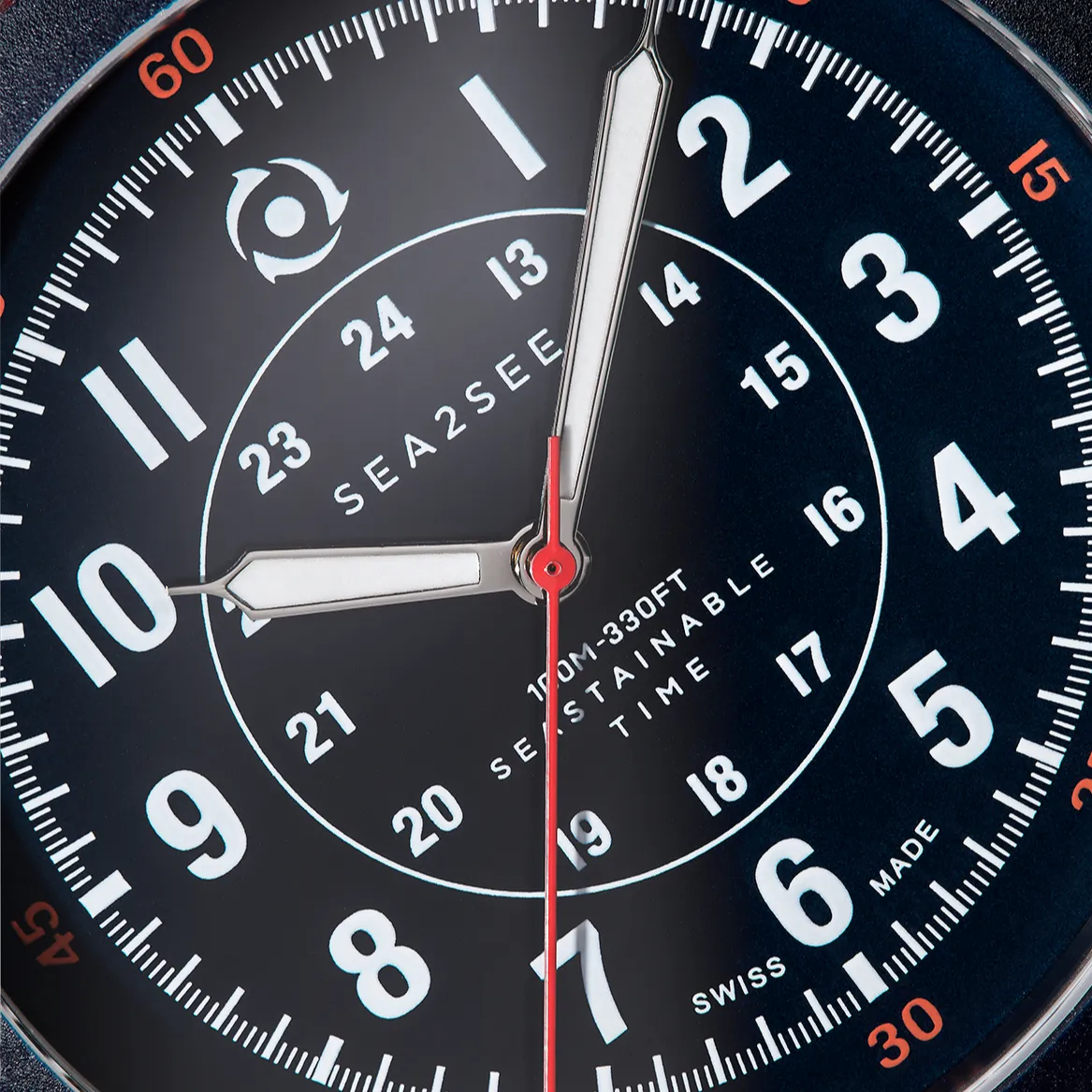 Sea2See Seal 05 orologio 41 mm blu cinturino rosso