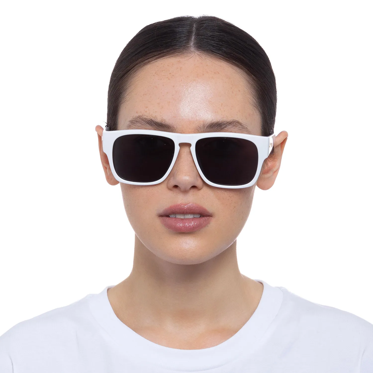 Le Specs Transmission occhiale da sole bianco riciclato