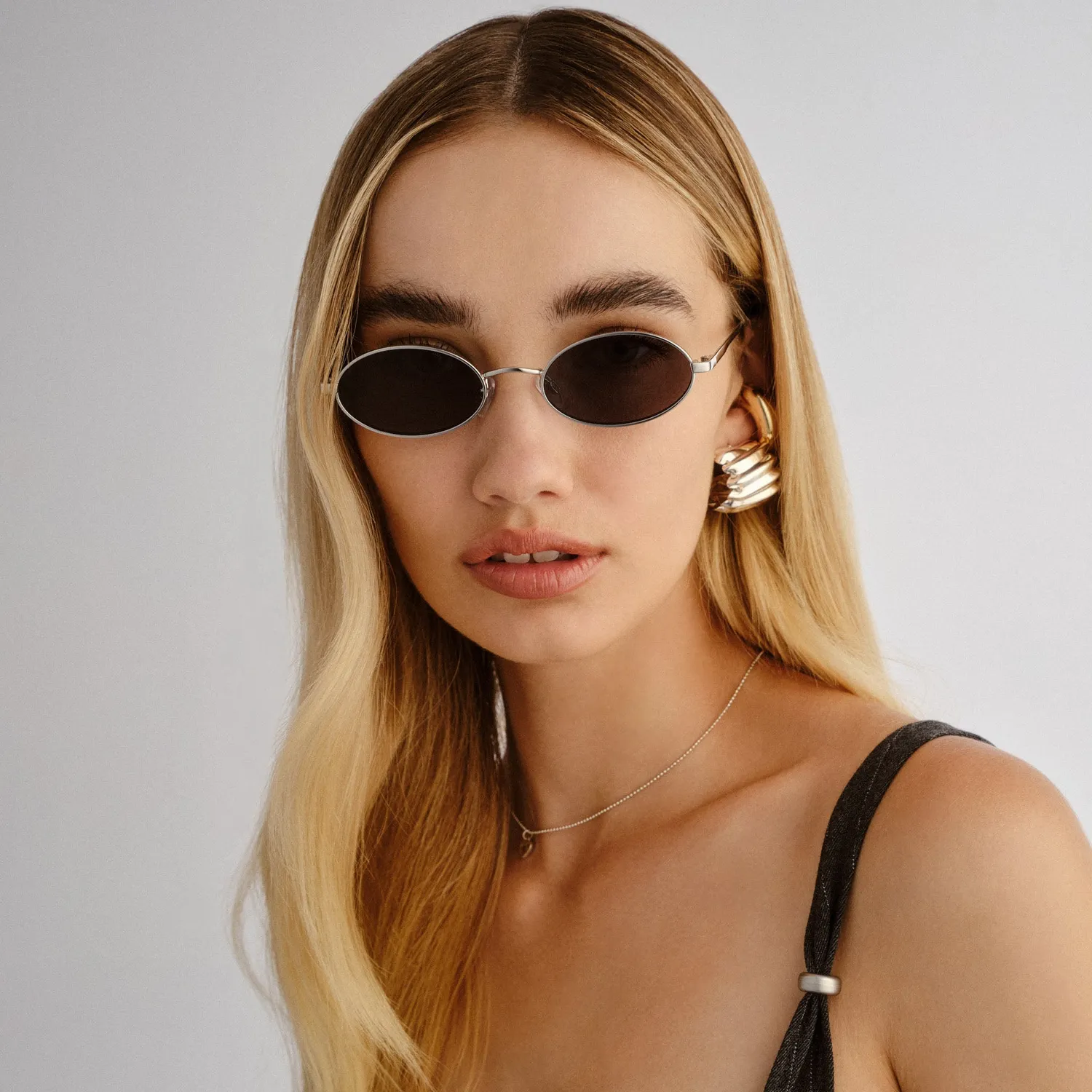 Le Specs Love Train occhiale da sole silver smoke ovale