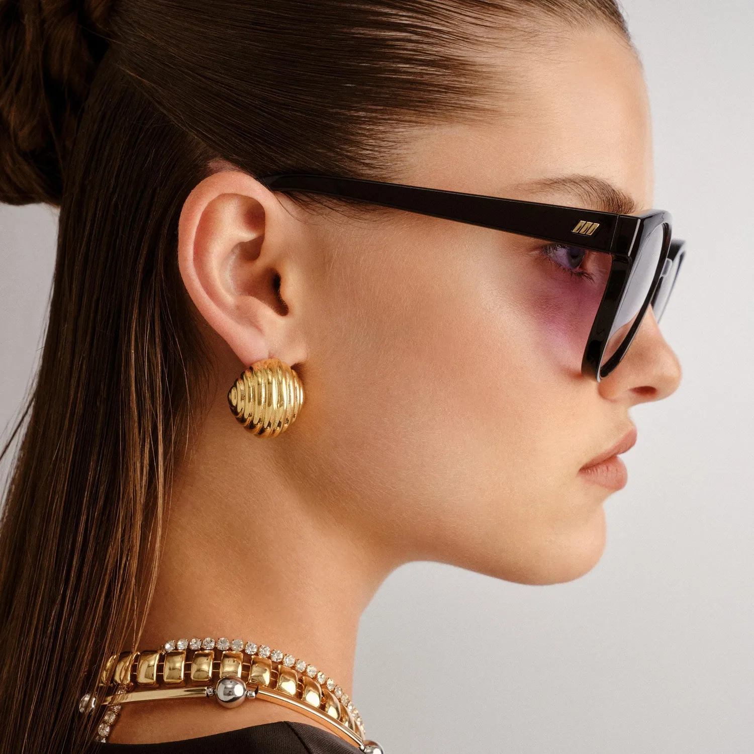 Le Specs Paramount occhiali da sole black tondi