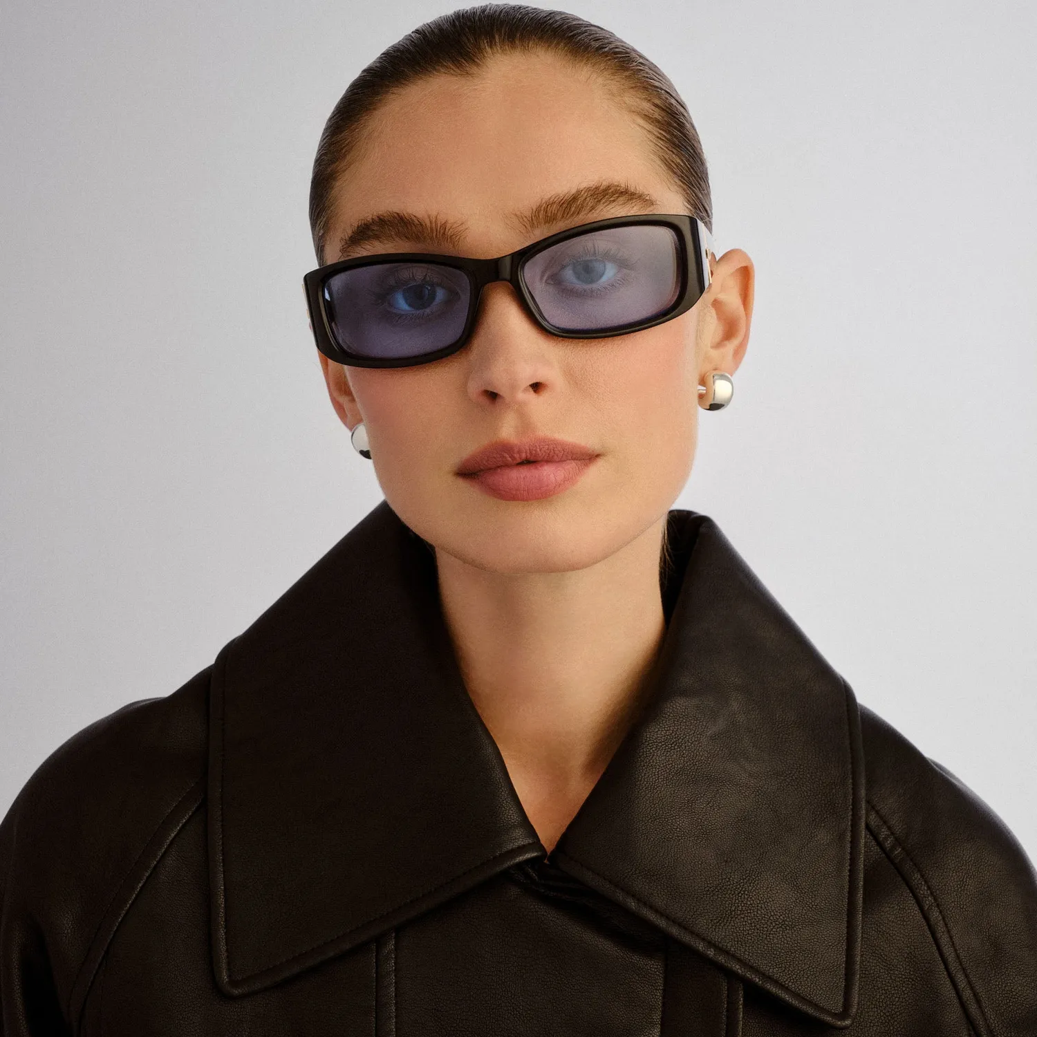 Le Specs Du Jour occhiali da sole neri lente azzurra