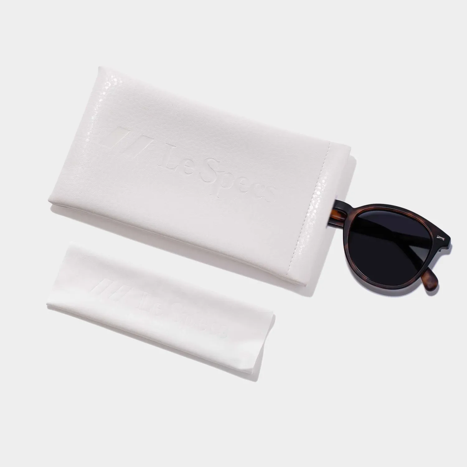 Le Specs Case & Cloth custodia occhiali bianco pelle vegana