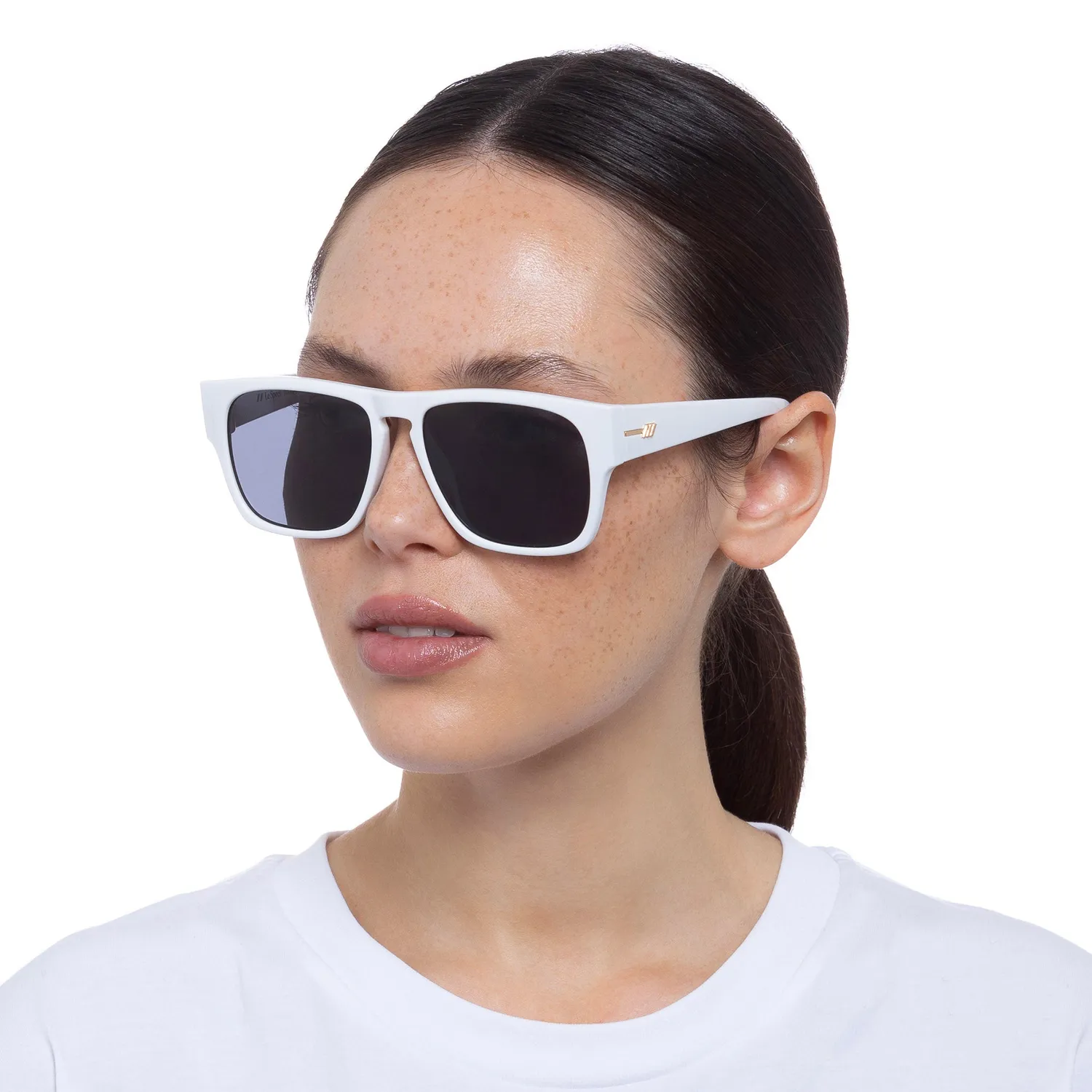 Le Specs Transmission occhiale da sole bianco riciclato