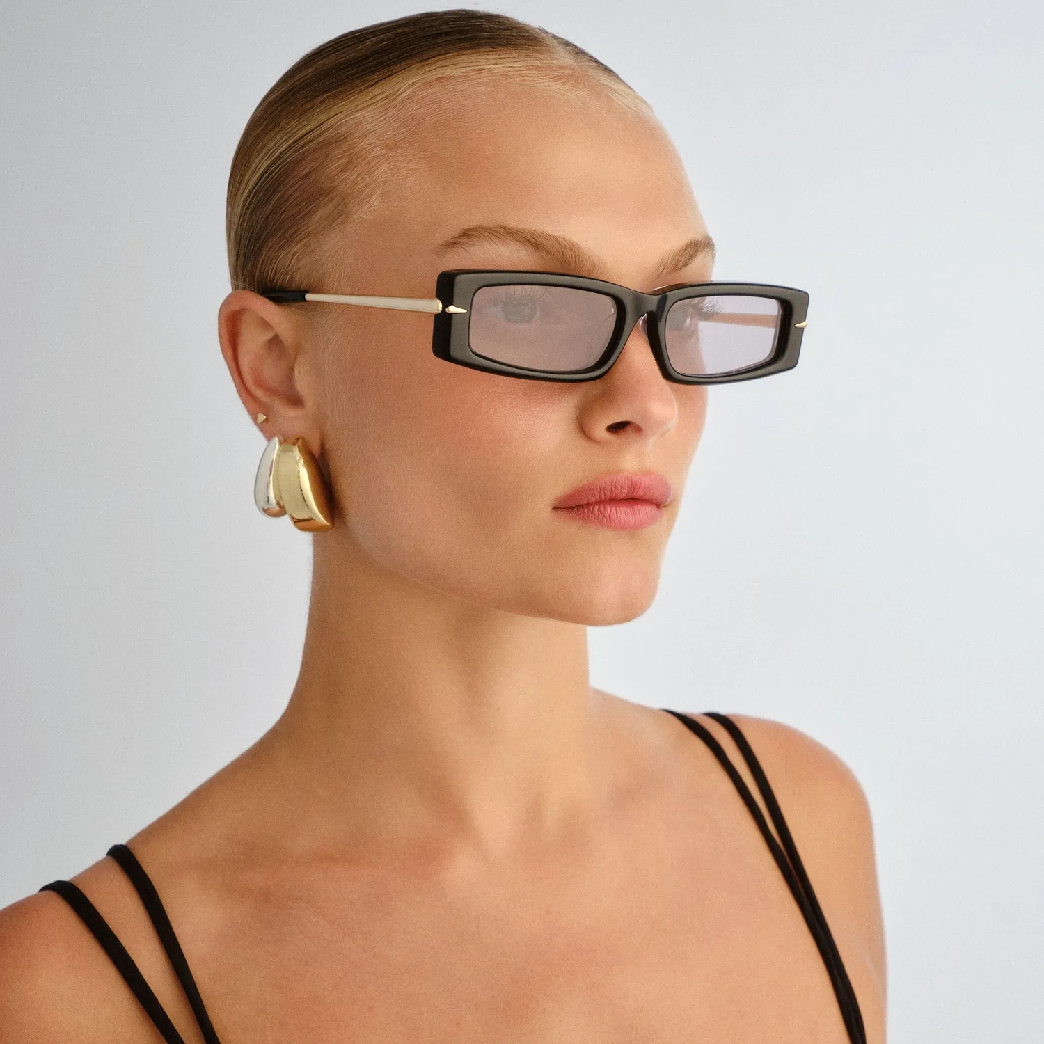 Le Specs Numero Diez occhiale da sole nero rettangolare