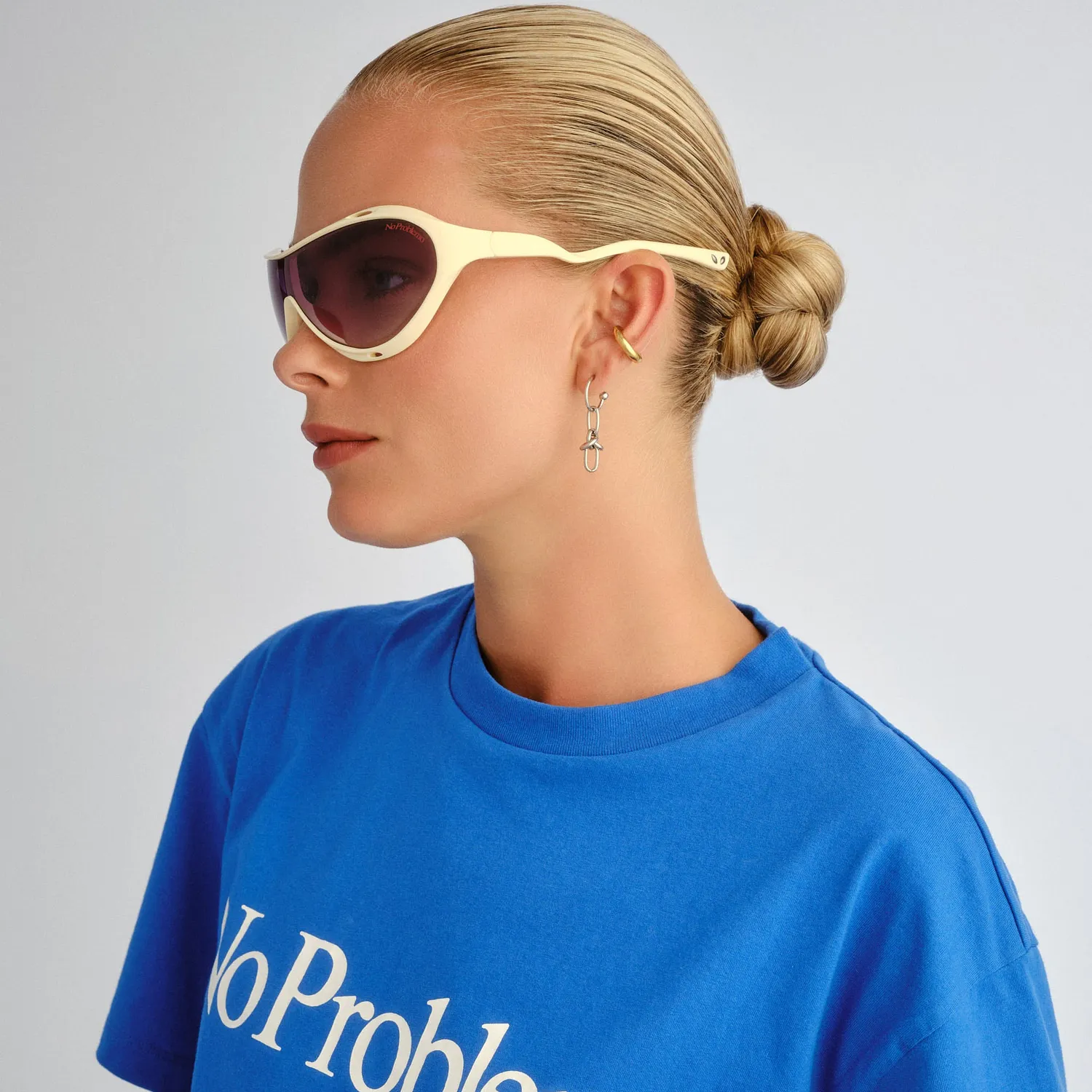 Le Specs Iris occhiale da sole off white shield