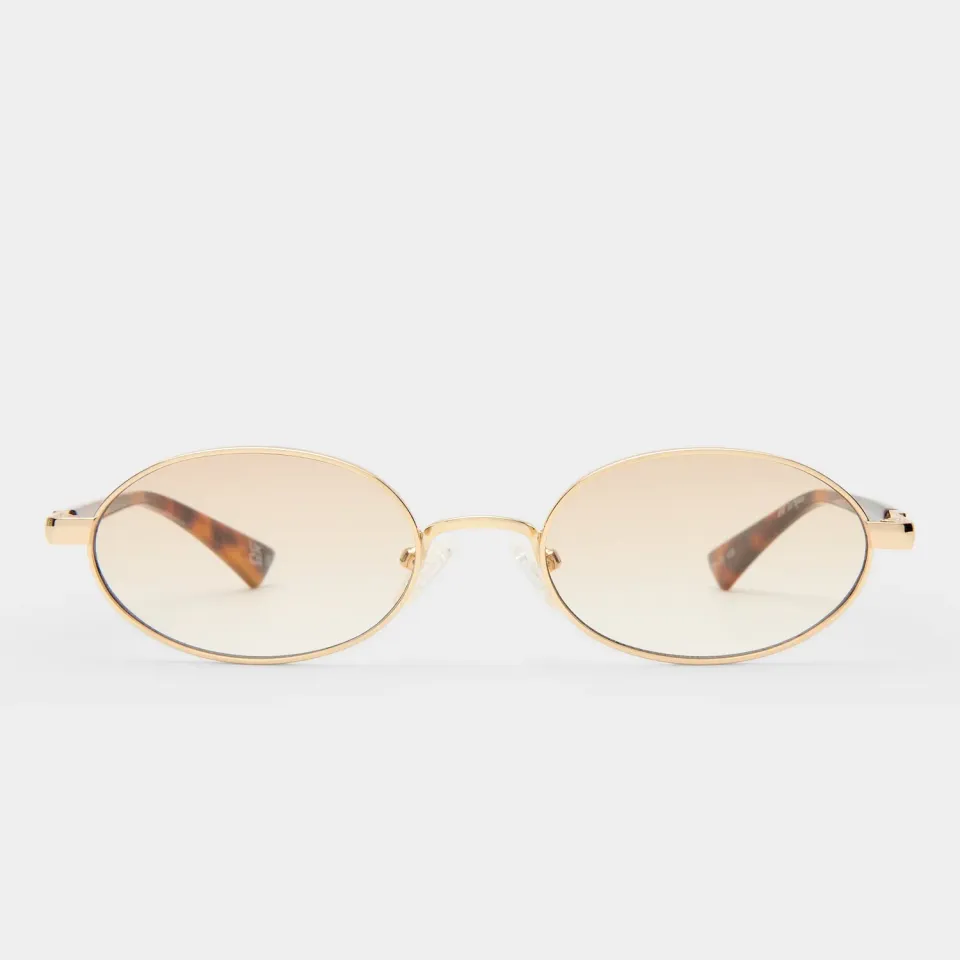 Le Specs Icicle occhiali da sole bright gold ovali
