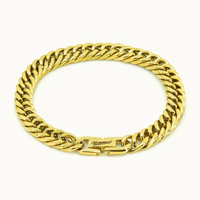 Hemmet Principle Cuban Bracelet bracciale oro giallo 19 cm