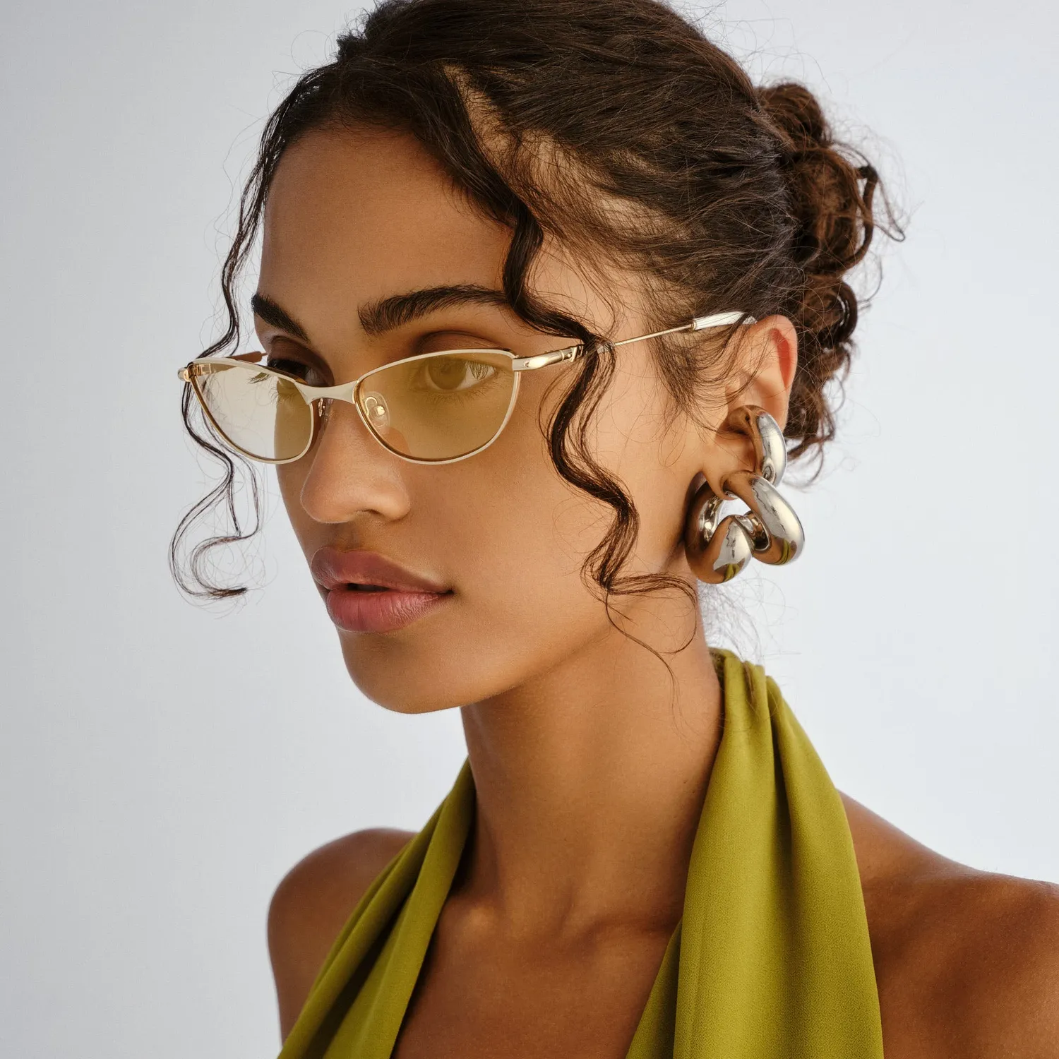 Le Specs Thorned occhiali da sole oro tan sfumato cat-eye