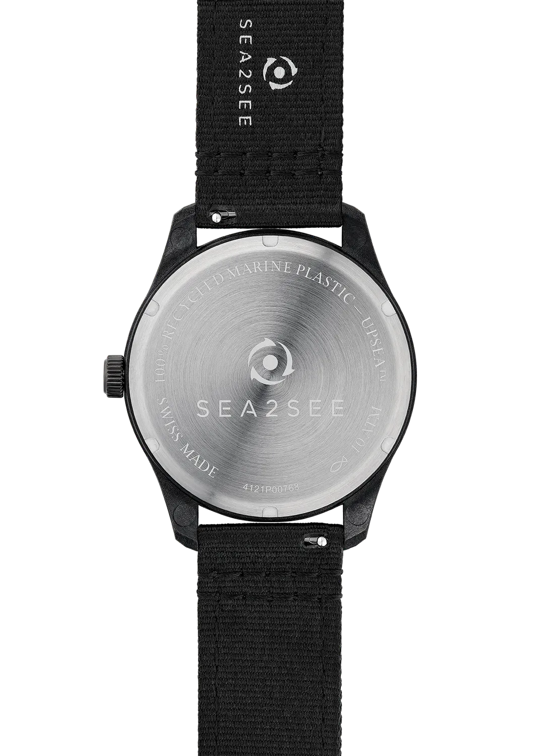 Sea2See cinturino orologio nero 20 mm RPET
